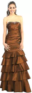 Abendkleid lang Ballkleid Hochzeitsfeier Brautjungfernkleid braun NEU €199 Gr.40 - Bild 1 von 9
