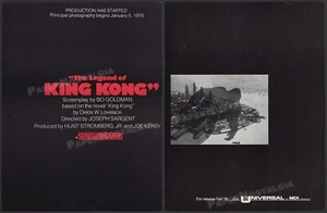 THE LEGEND OF KING KONG - Original 1975 Trade AD / ADVERT_ unmade Universal Film - Bild 1 von 3