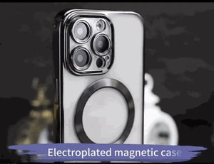 Coque téléphone magnétique transparente TPU galvanisée pour iPhone 16 Pro Max - Photo 1 sur 8