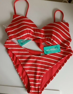 Damas Calzedonia Ropa de Playa Corbata Sujetador Top e Parte Inferior de Bikini Talla UK Mediana Foto 1 de 2