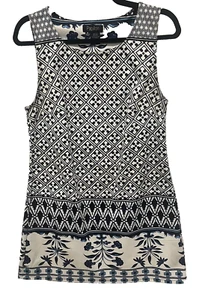 Papillon Boho tennis easter Casual Shift Dress Sz M Sleeveless High Low nautical - Picture 1 of 13