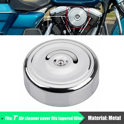 7" Air Intake Cleaner Filter Cover For Harley Tri Glide Ultra Classic FLHTCUTG Foto 1 de 4
