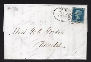 Letter with SG 20a - 2d blue plate 5 ( I D ) Hull spoon pmk & Dundee & Beverly - Picture 1 of 3