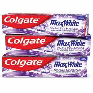 3 x COLGATE MAX WHITE SPARKLE DIAMONDS Cooling Daily Toothpaste 100ml - Picture 1 of 3