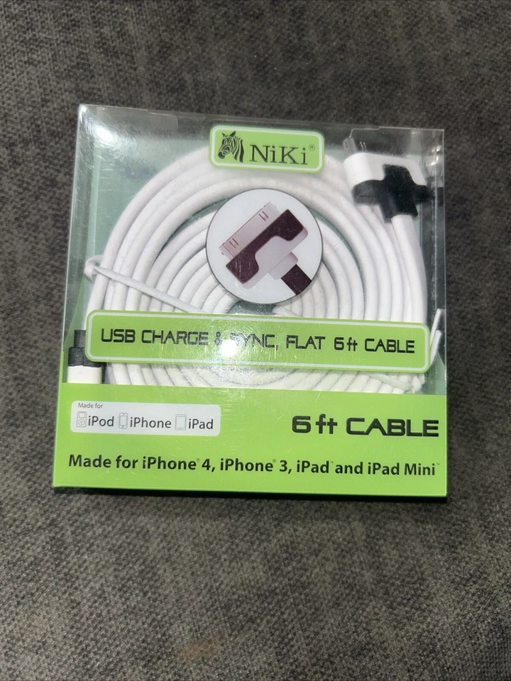 6FT USB 2.0 Charger Data Sync Cable Cord For iPhone 3G/4/4S iPad 2 iPod nano1-6 - Image 1 of 4