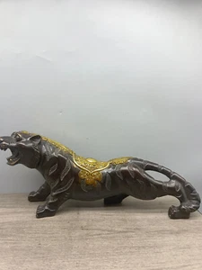 Collect old bronze copper gilt handmade twelve zodiac animal tiger decoration - Picture 1 of 8