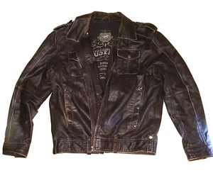 VINTAGE MUSTANG HERREN LEDERJACKE BIKERJACKE Gr. L SCHWARZ - Bild 1 von 6