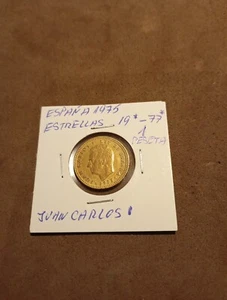 Moneda de España Antigua año 1975, 1 peseta, estrella 77, Juan Carlos I - Imagen 1 de 2