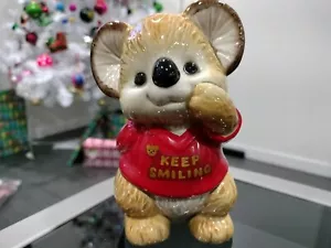 Kirby Koala Keep Smiling Ceramic Vintage Coin Bank - Made in Japan Gibson Brand - Picture 1 of 9