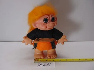 Vintage raro 8" DAM Things Bank Troll con collo a slot per soldi arancione e nero - Foto 1 di 12