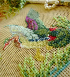 Vivid Splendid Wild Duck 20K Petit Point Preworked Needlepoint Canvas - Picture 1 of 4