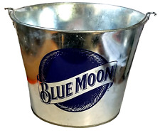 Blue Moon Beer Ice Bucket 5qt Metal 7 1/4" Tall