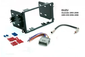 Combo de kit de tablero Double Din: instalación de radio estéreo con arnés + adaptador de antena ISU590 - Imagen 1 de 1
