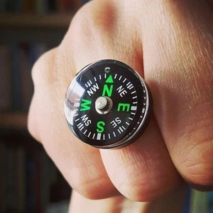 Unique! COMPASS RING mixed up dolly WALKING fab! WORKING adjustable HIKING fun - Picture 1 of 1