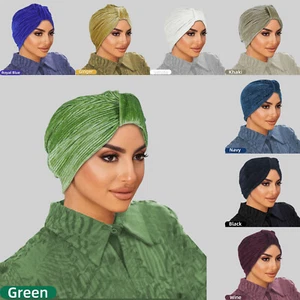 Mujeres Musulmanas Hiyab Sombreros Turbante Cubierta de Cabeza Gorras Cáncer Quimio Islámico Gorro Árabe - Imagen 1 de 25