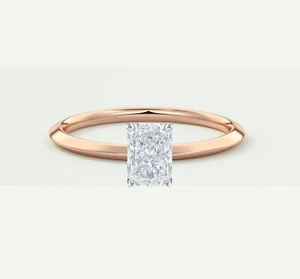 3/4 Ct Radiant E/VVS Lab Created Grown Diamond Engagement Ring 14K Rose Gold - Picture 1 of 1