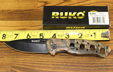 RUKO 440A Stainless Folding Knife WX-3D Woodland Pattern RUK0075