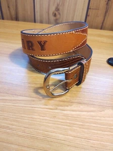Custom GARY  Split Cowhide/Bonded Lined Belt Sz 34 USA Stitching Leather  - Picture 1 of 8