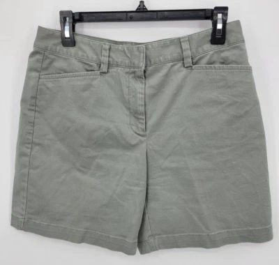 Pantalones Cortos Lands End Para Mujer 6 Verdes Bolsillos Frontales Planos Chinos Exterior Informales Foto 1 de 4