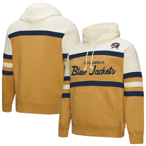 Maglione Uomo Mitchell & Ness Oro Crema Columbus Blu Giacche Head Coach