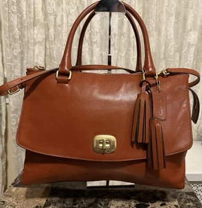 CARTERA COACH NEW YORK COÑAC LEGACY CUERO GRANDE ARPER TRIPLE CREMALLERA #25356 - Imagen 1 de 13