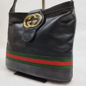 Gucci Umhängetasche gebraucht Ganzleder GG Sherry Line ineinandergreifend aus Japan - Bild 1 von 24