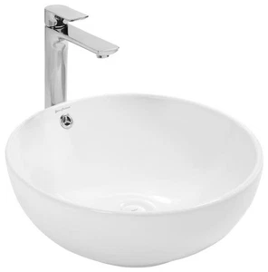 Swiss Madison SM-VS212 White Sublime 17-1/2" Round Ceramic Vessel Bathroom Sink - Picture 1 of 12