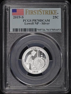 2019-S Lowell National Park Silver ATB 25C PCGS PR-70 DCAM First Strike - Picture 1 of 2