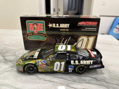 Joe Nemechek 2004 AUTOGRAPHED GI Joe U.S. Army Nascar 1/24 Diecast #01 Action  - Image 1 of 4