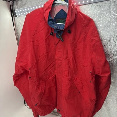 Men’s Vtg Feels And Stream Red Fishimg Jacket Mesh Liner Inside Large - Image 1 of 4