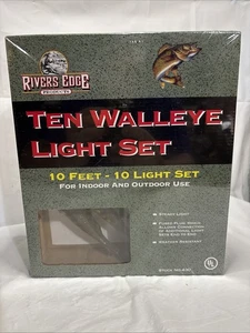 RIVERS EDGE 10 WALLEYE LIGHT 10' STRING SET CHRISTMAS BULBS CAMPING FISH LODGE - Picture 1 of 5