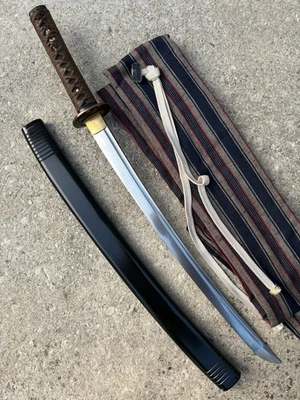Used very nice Damascus steel wakizashi sword not katana tanto Samurai Longquan - Image 1 of 4