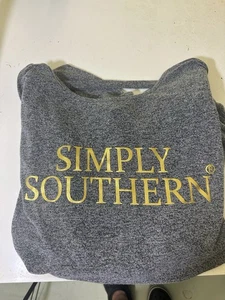 Women’s Simply Southern Long Sleeve Open Back Top Gray Size Large - Picture 1 of 8