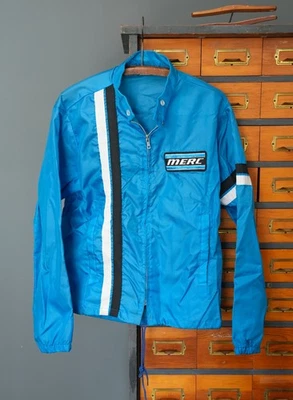 Chaqueta cortavientos vintage Mercury Boat Racing para hombre talla pequeña pesca cremallera Foto 1 de 4