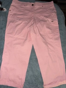 Women's Counterparts 16 Capri Cargo Pants Pink - NEW - Picture 1 of 7