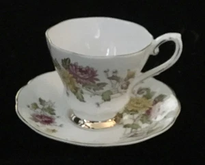 Vtg Royal Grafton Fine Bone China Tea Cup & Saucer Multicolored Floral England - Picture 1 of 12