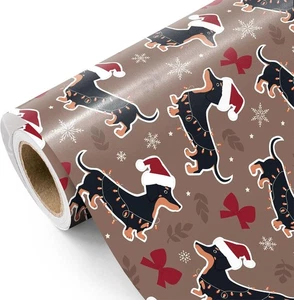 Rollo de papel de envolver de Navidad para perros WRAPAHOLIC - Mini rollo - 17 pulgadas x 16,5 pies - Imagen 1 de 6