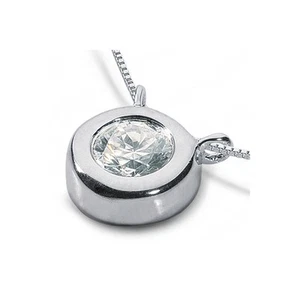 1.67ct F-VS2 Round Cut Earth Mined Certified Diamond 18k Gold Solitaire Pendant - Picture 1 of 4