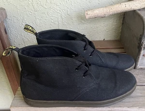 Dr. Marten's Black Henrie Casual Canvas Boots Shoes Mens 13 Air Wair - Picture 1 of 8