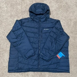 Columbia Labyrinth Loop II Hooded Jacket Mens 6X Blue Omni-Heat Infinity Puffer - Picture 1 of 11
