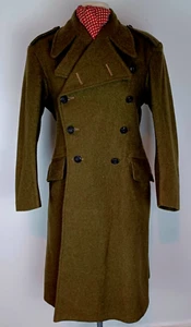New British Army Greatcoat Military Green Khaki wool Coat - Picture 1 of 5
