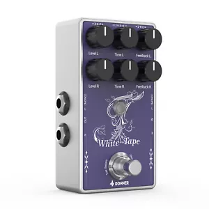 Donner White Tape Delay Effects Pedal With Echo Effect 2 Channels True Bypass - Picture 1 of 6