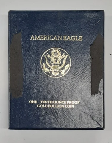 2001-W Proof 1/10 Ounce American Gold Eagle $5 Coin in OGP w/COA - Damaged Lid Cover