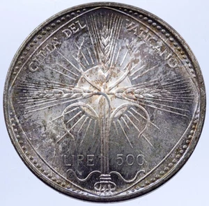 1968 VATICAN City Silver 500 Lire POPE PAUL VI Old Italian Italy Coin i119337 - Picture 1 of 2