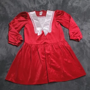 Vintage 60er Robyn Sue Mädchen rot Spitze Kleid Cottagecore Prärie Play Dress Up Gr. 12 - Bild 1 von 7