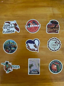 FLORIDA STICKER LOT OF 9-USA STATE TRAVEL CAR-PHONE-LAPTOP - Picture 1 of 1