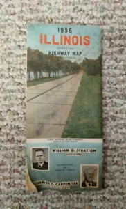 1956 Illinois Road Map. - Picture 1 of 9