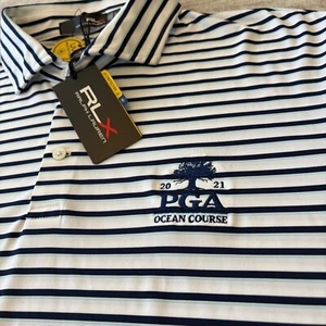 Polo RLX Ralph Lauren 2021 PGA Championship Kiawah Ocean Course Uomo XL Alta Nuova con etichette - Foto 1 di 11