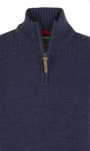 D555 Duke Big marineblauer Ulmswell-Pullover für Herren 1/4-Reißverschluss Pullover 2XL 3XL 4XL 5XL neu mit Etikett - Bild 1 von 2