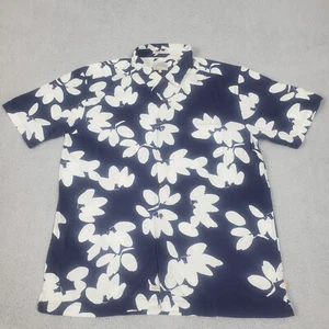 Quiksilver Waterman Shirt Mens L Floral Blue Short Sleeve Button Up - Bild 1 von 11